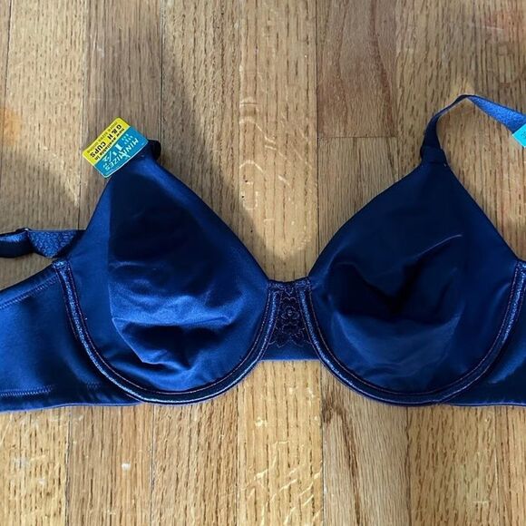 Vanity Fair Navy Blue Beauty Back Smoothing Minimizer Bra 36C NWT - Picture 1 of 4